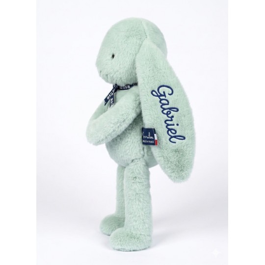 Peluche lapin Méloé vert sauge Maïlou personnalisable