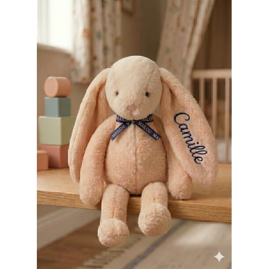 Lapin Méloé Beige Maïlou (37cm) personnalisable