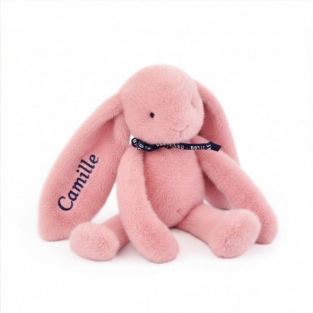 Peluche Lapin Méloé Rose Maïlou Tradition personnalisable au prénom