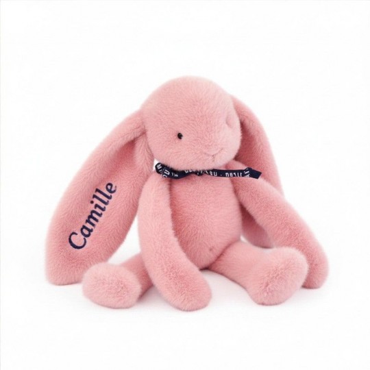 Peluche Lapin Méloé Rose Maïlou Tradition personnalisable au prénom