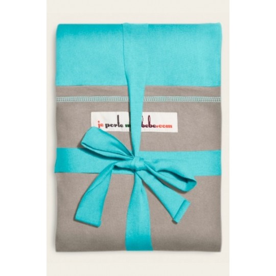 Je Porte Mon Bébé (JPMBB) Echarpe de Portage Turquoise Gris Clair