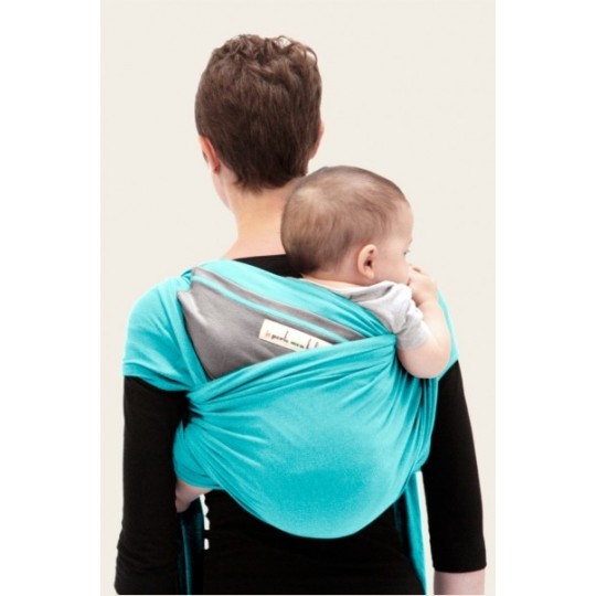 Je Porte Mon Bébé (JPMBB) Echarpe de Portage Turquoise Gris Clair