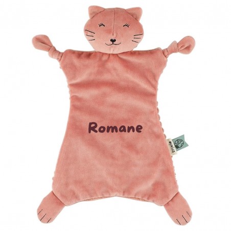 Doudou biologique Mrs. Chat Trixie personnalisable