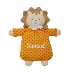 Doudou Lion nid d'ange hochet Trousselier personnalisable