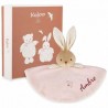 Doudou lapin rond Rose Kaloo personnalisable