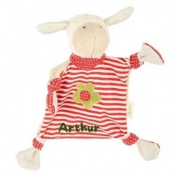 Doudou plat mouton coton bio Sigikid personnalisable