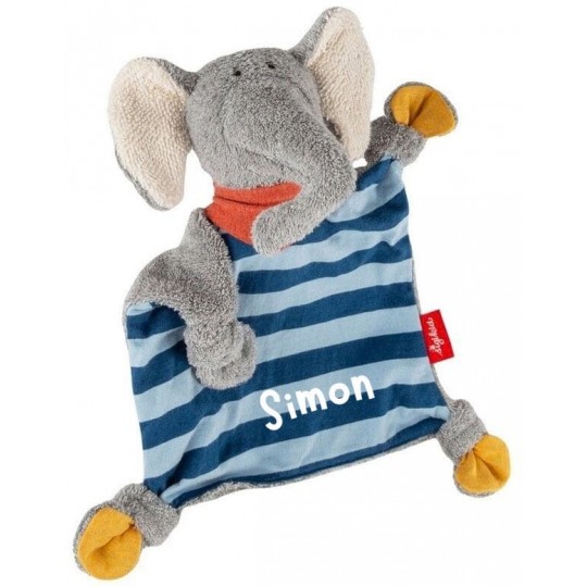 Doudou éléphant Lolo Lombardo Sigikid personnalisable