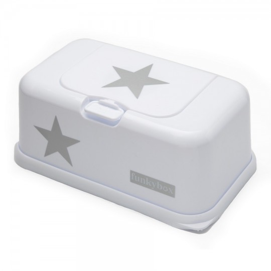 Funkybox Boites à lingettes Blanche étoile Grise