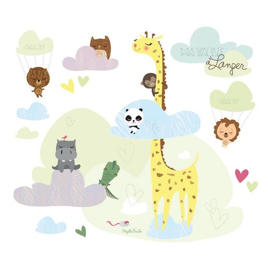 Stickers Table à Langer "Tendre Jungle" par les Contemplatives.